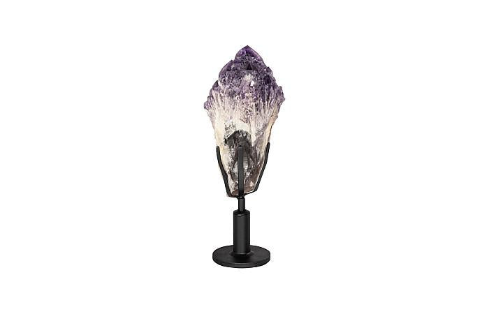 Amethyst Points Sculpture, Metal Base